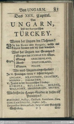 Das XIIX. Capitel. Von Ungarn, Und der Europaeischen Türckey