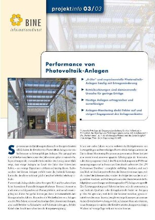 Performance von Photovoltaik-Anlagen.
