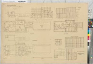 Empfangsgebäude und Güterschuppen auf Bahnhof Wengern, Blatt 1: Grundrisse, Sparren- und Balkenlage [2 Exemplare], M. 1:100