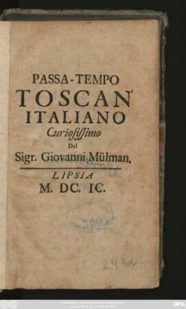 Passa-Tempo Toscan'Italiano Curiosissimo