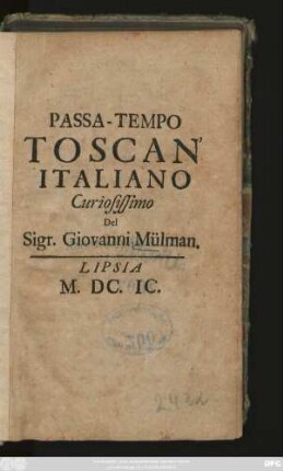 Passa-Tempo Toscan'Italiano Curiosissimo