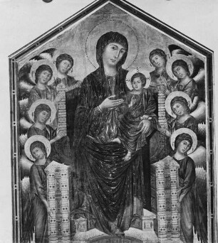 Thronende Madonna, von Engeln verehrt