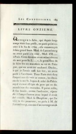 Livre Onzieme.