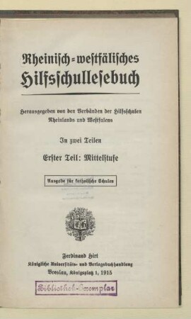 Teil 1 = Mittelstufe, [Schülerband]: [Teil 1 = Mittelstufe, [Schülerbd.]] : in 2 Teilen