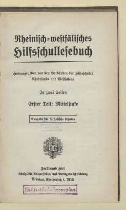 Teil 1 = Mittelstufe, [Schülerband]: [Teil 1 = Mittelstufe, [Schülerbd.]] : in 2 Teilen