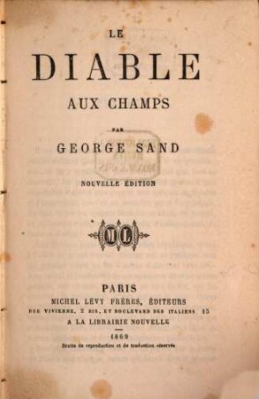 Le diable aux champs