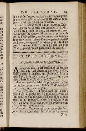 Chapitre Huitieme. Explication des termes généraux