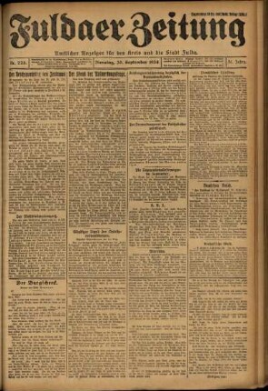 Erste Ausgabe vom Dienstag, den 30. September 1924.