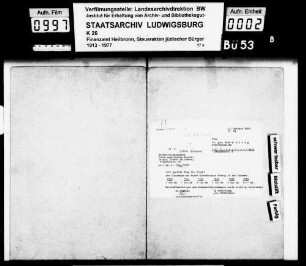 Hirschheimer, Ludwig *27.02.1878 Lehrensteinsfeld [23.12.1938 nach Brasilien emigriert] Hirschheimer, Ida geb. Merzbacher Hirschheimer, Elisabeth *02.02.1909 [Straßburg] [28.05.1933 nach Brasilien emigriert] Wohnort: Heilbronn Firma: Maschinen- u. Werkzeughandel (Heilbronn)