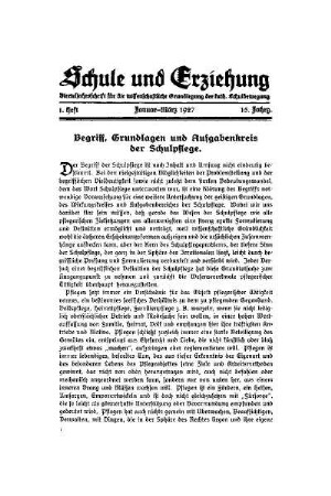 Begriff, Grundlagen und Aufgabenkreis der Schulpflege