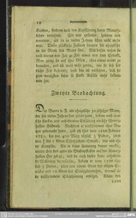 Zweyte Beobachtung
