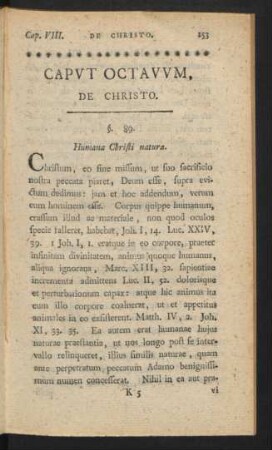 Caput Octavum, De Christo.