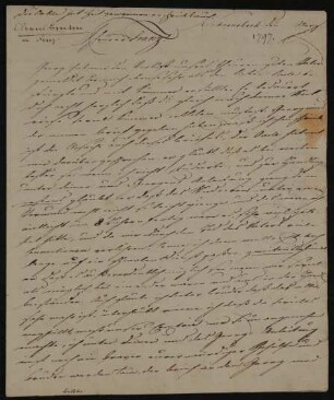 Brief von Clemens Brentano an Franz Brentano