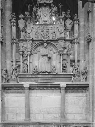 Epitaph für Erzbischof Friedrich III. (+ 1552); der Verstorbene als Prediger