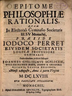 Epitome philosophiae rationalis