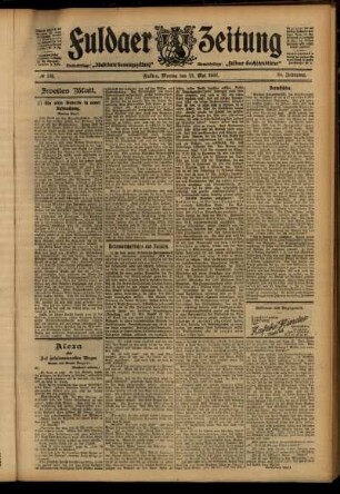 Zweite Ausgabe vom Montag, den 13. Mai 1907.