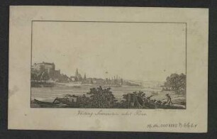 Ansicht von Pirna, Stich, 1810? : Vestung Sonnenstein nebst Pirna. - Göttingen : Wiederhold , [um 1810?]. - 1 Kunstbl. : Stich ; 13 x 7 cm