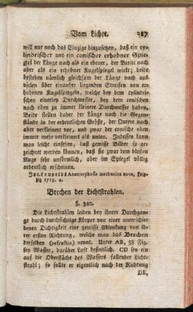 Brechen der Lichtstrahlen