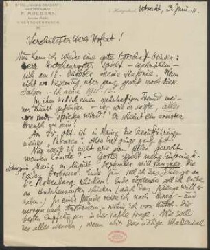 Brief an B. Schott's Söhne : 03.06.1911
