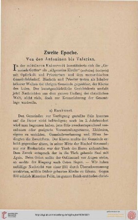 Zweite Epoche. Von den Antoninen bis Valerian