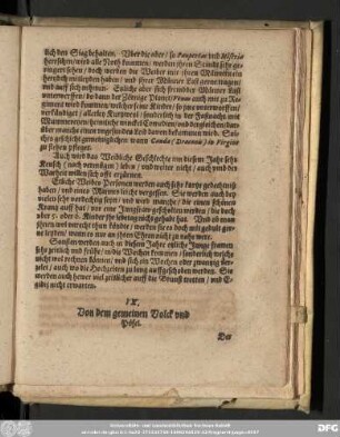 IX. Von dem gemeinen Volck und Pöfel.