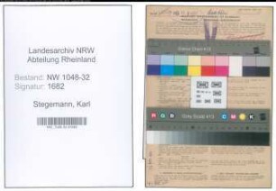 Entnazifizierung Karl Stegemann , geb. 08.11.1888 (Beamter)