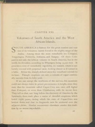Chapter XXI. - Volcanoes of South America and the West African Islands.