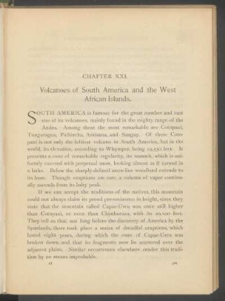 Chapter XXI. - Volcanoes of South America and the West African Islands.