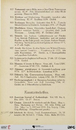 Kunstzeitschriften (Nr. 928 - 960)