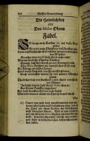 Die Heimlichkeit oder Des Midas Ohren Fabel.