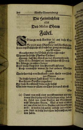 Die Heimlichkeit oder Des Midas Ohren Fabel.