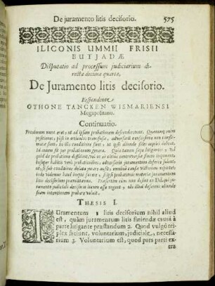 Disputatio [...] decima quarta. De Juramento litis decesorio.