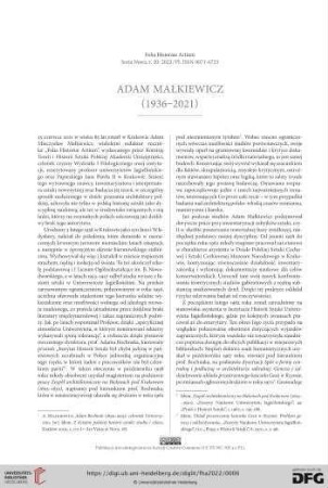 Seria nowa 20: Adam Małkiewicz (1936-2021)