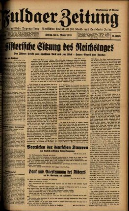 Ausgabe vom Freitag, den 06. Oktober 1939.