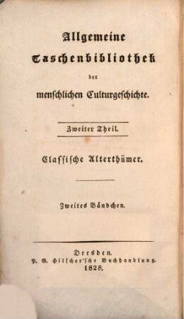 Classische Alterthumskunde, 2. Griechische Alterthümer