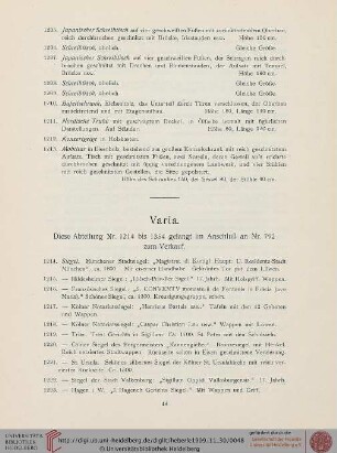 Varia (Nr. 1214-1354)