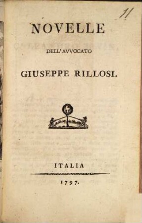 Novelle dell'avvocato Giuseppe Rillosi