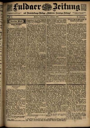 Zweite Ausgabe vom Samstag, den 11. Februar 1899.