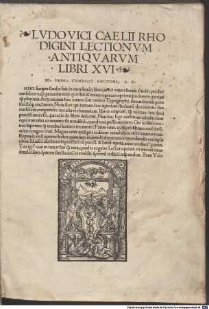 Lodovici Caelii Lectionvm Antiqvarvm Libri XVI