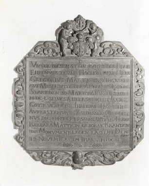 Denkmal für Gregorius Mättig : Denkmal für Gregorius Mättig (wohl nach 1650). Bautzen: Stadtmuseum