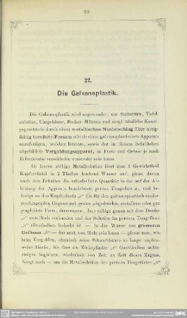 32. Die Galvanoplastik