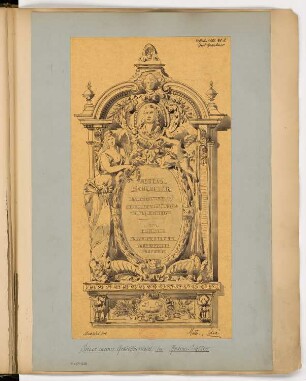 Gedächtnistafel für Andreas Schlüter in einem Hof des Berliner Stadtschlosses Monatskonkurrenz Oktober 1885: Ansicht