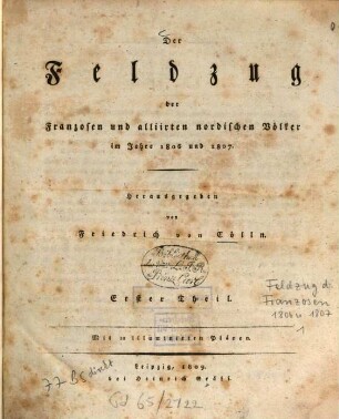 Der Feldzug der alliirten und nordischen Völker im Jahre 1806 und 1807, 1