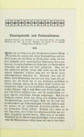 Staatsgedanke und Nationalismus