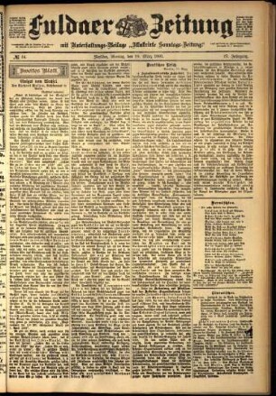 Zweite Ausgabe vom Montag, den 19. März 1900.