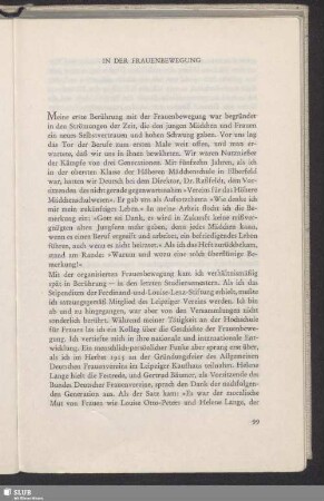 In Der Frauenbewegung