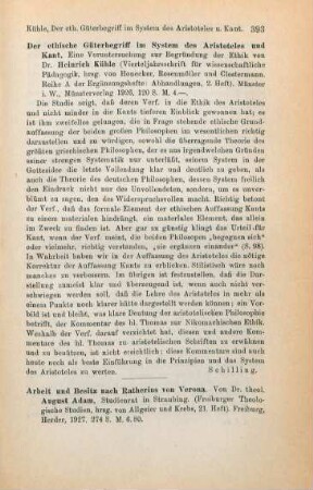 393-394 [Rezension] Adam, August, Arbeit und Besitz nach Ratherius von Verona
