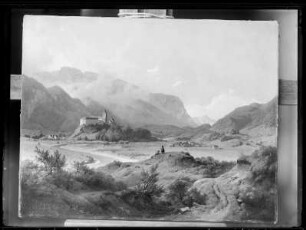 Gebirgslandschaft mit Burg