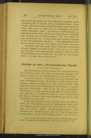 Beiträge zu einer "Photographischen Physik"