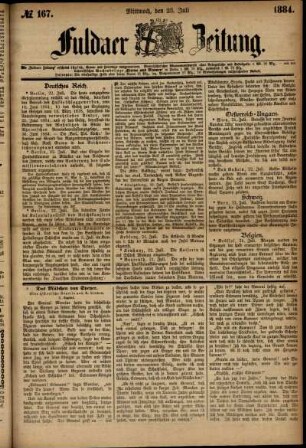 Ausgabe vom Mittwoch, den 23. Juli 1884.